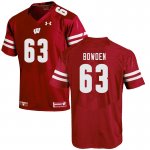 Men's Wisconsin Badgers NCAA #63 Peter Bowden Red Authentic Under Armour Stitched College Football Jersey RH31I06LX